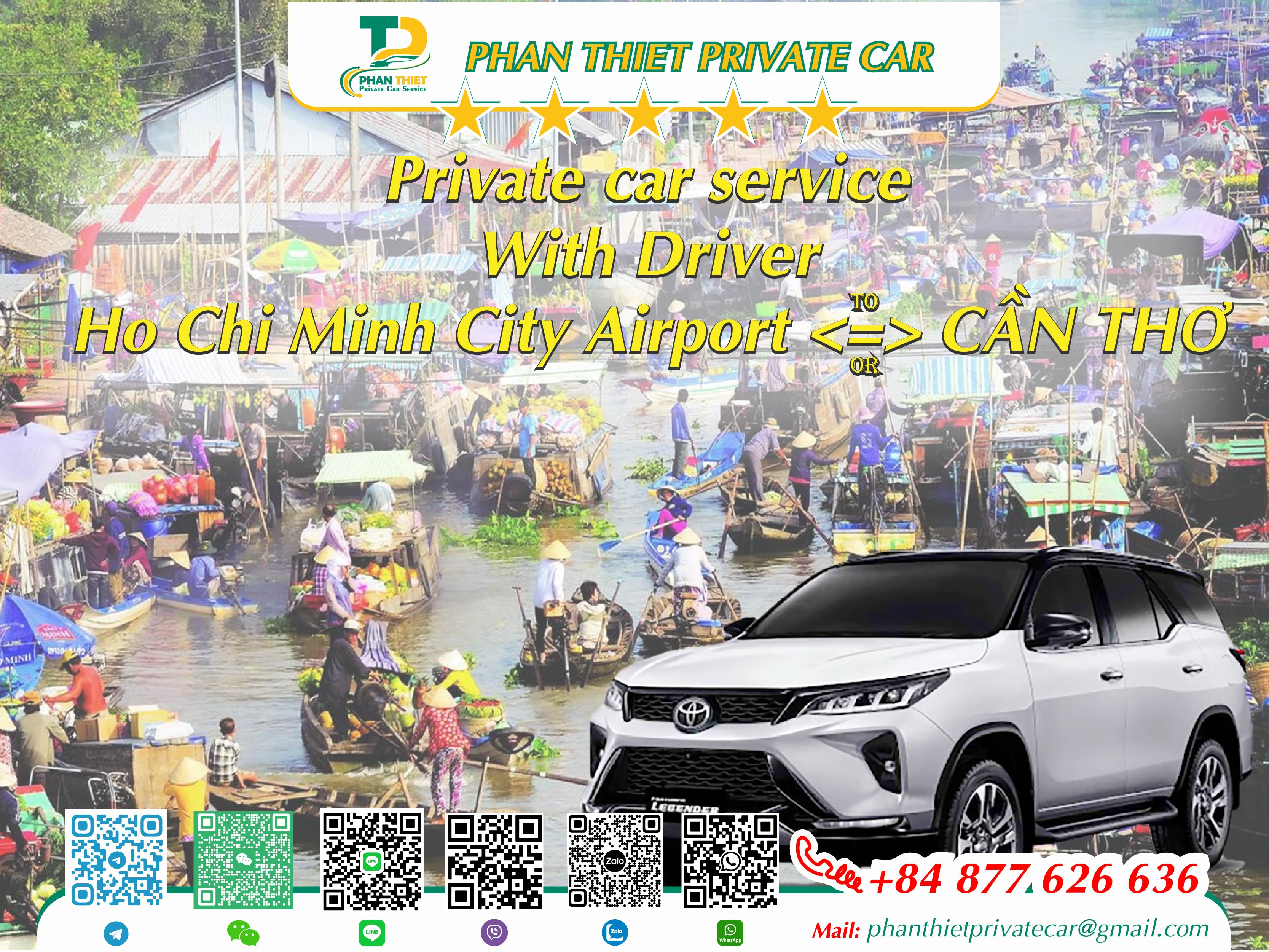 Car rental Ho Chi Minh City <=> Can Tho (private car with driver)